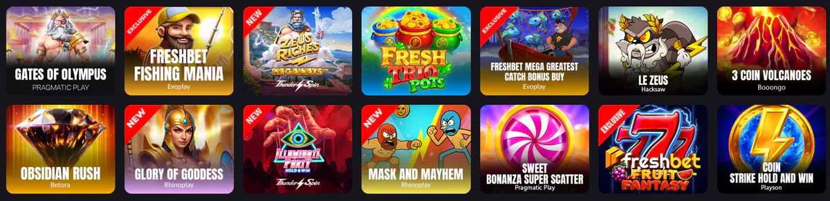 FreshBet Casino Games